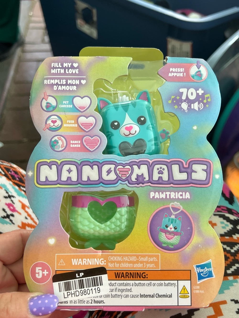 Hasbro Nanomals Pawtricia Teal and Green Interactive Small Pet Toy